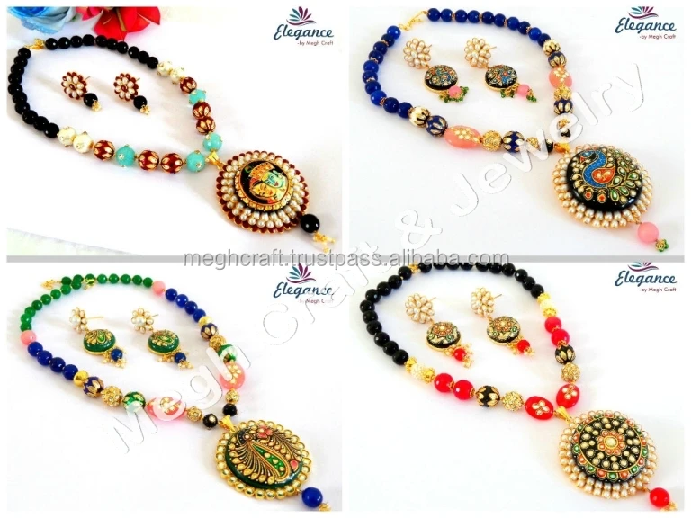 Wholesale Fashion Pearl Jewelry Indian Party Wear Pearl Necklace Set Traditional Wedding