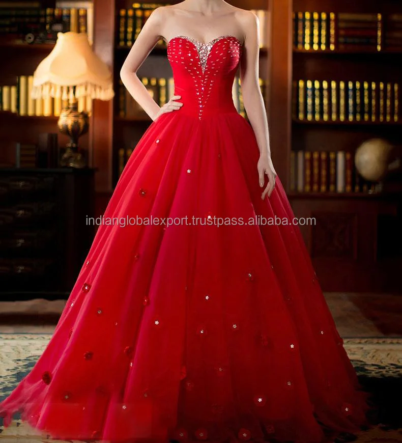 elegant red gown