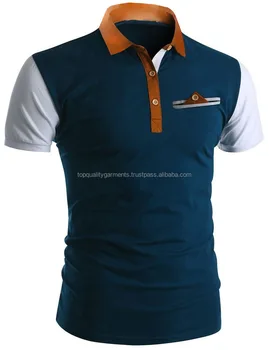 polo azul y blanco