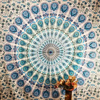 Indian Tapestry Wall Hanging wall tapestries,white indian peacock mandala tapestry,indian wall Indian Tapestry Wall Hanging wall tapestries,white indian peacock mandala tapestry,indian wall