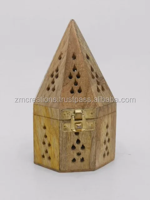 Soporte De Incienso De Madera Con Diseño De Pirámide/cono/quemador De