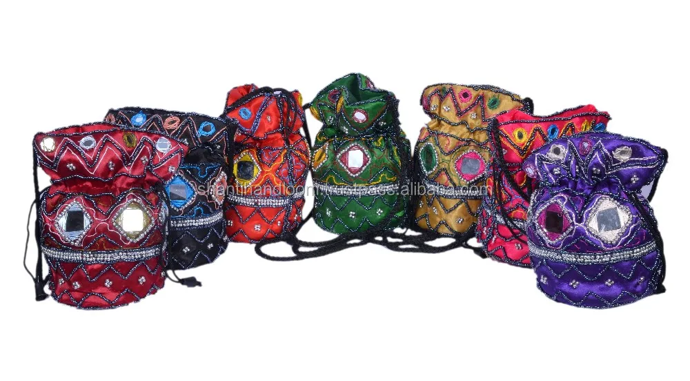 mirror work potli bags