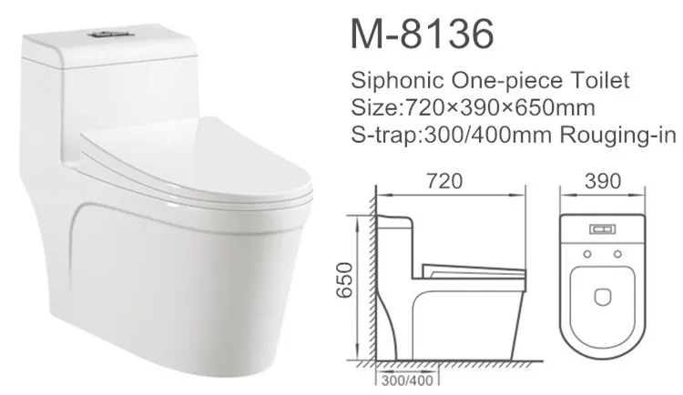 Siphonic s trap ceramic squatting water closet