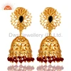 925 Silver Ruby And Sapphire Blue Gemstone Traditional Jhumkas Earring Manufacturer of Diamond Jewelry