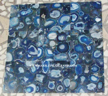 Blue Agate Border Tile Gemstone Beautiful Blue Agate Border Tile Gemstone