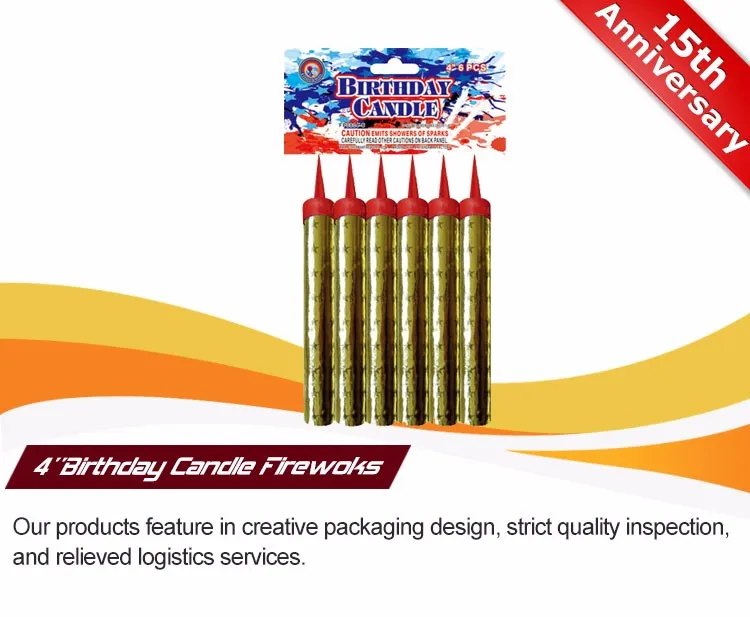 Liuyang factory Fisherman Party time birthday cake sparklers wholesale candle fireworks