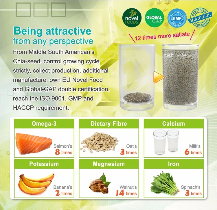 Novel Food Certificated Satiate And Sweet Chia Seed Collagen Freeze