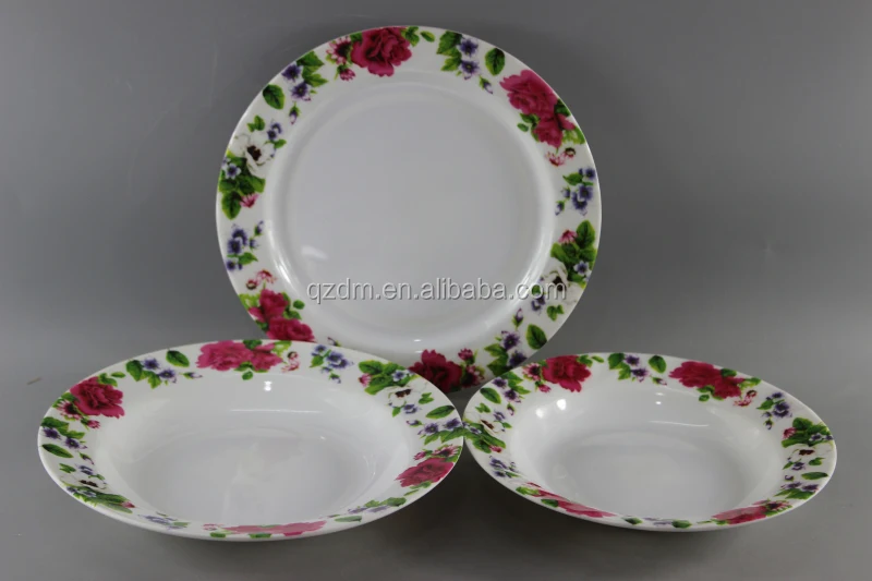 Western style Melamine Dinner Plate Plastic Deep Plate Set