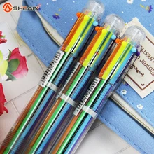 1pcs 6in1 Colors Cute Flexible Ball Pen Writing Colorful Ballpoint Pens School Office Gifts