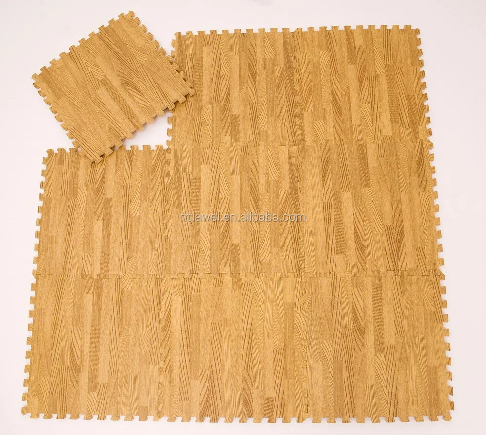 Eva Foam Soft Wood Effect Interlocking Laminated Floor Mat Kids Foam