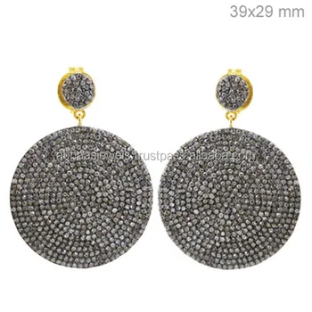 925 Sterling Silver Earrings For Women S Micro Pave Diamond Disc 925 Sterling Silver Earrings For Women S Micro Pave Diamond Disc Handmade Jewelry
