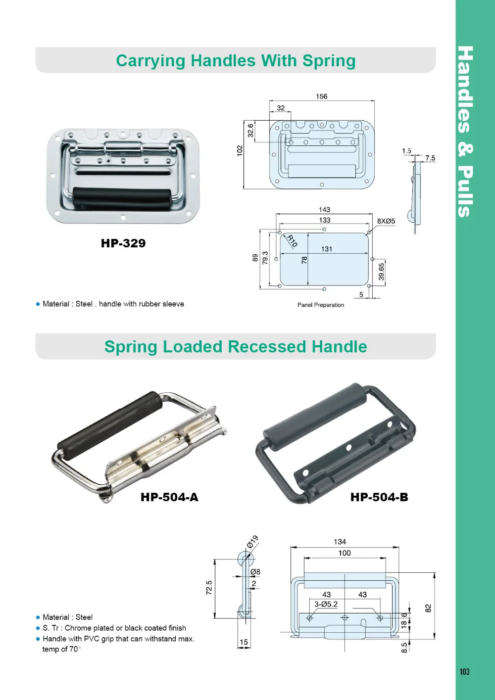 103 carrying handles with spring