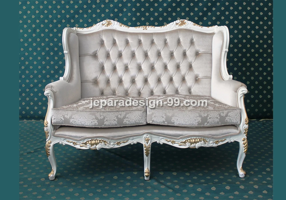 French Wingback Double Seater Sofa For Living Room Two French Wingback Double Seater Sofa For Living Room