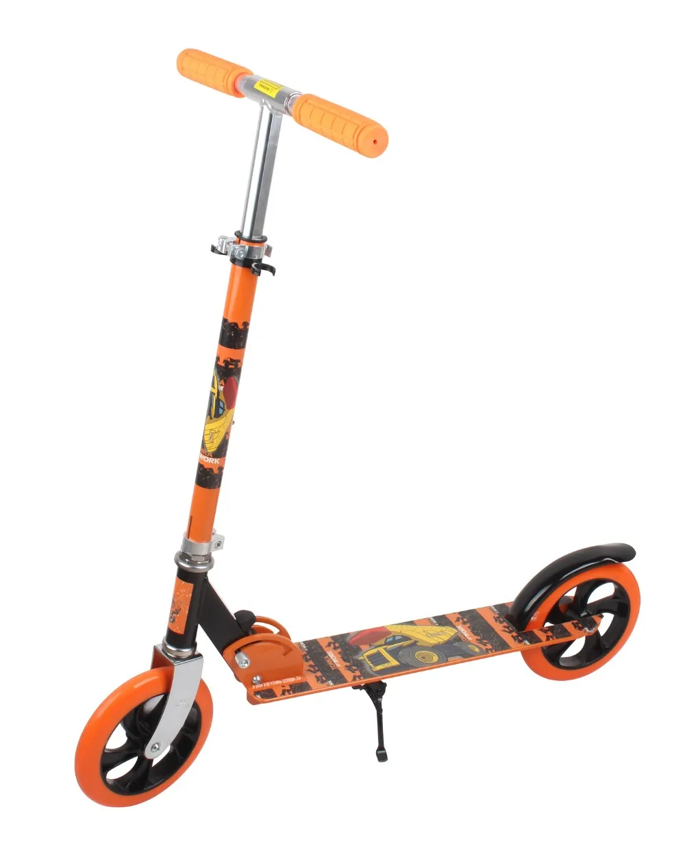 Adult Kick Scooter With Rear Disc Brake And 200mm Big Pu Wheels On