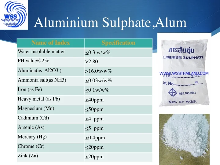 Alum Aluminium Sulphate Price For Water Treatment And Industry