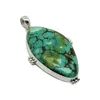 Party Time Collection Turquoise Gemstone Bezel Setting 925 Sterling Silver Pendant, Wholesale Natural Fine Handmade Jewelry
