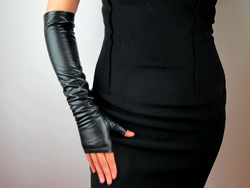 youtube black leather opera gloves