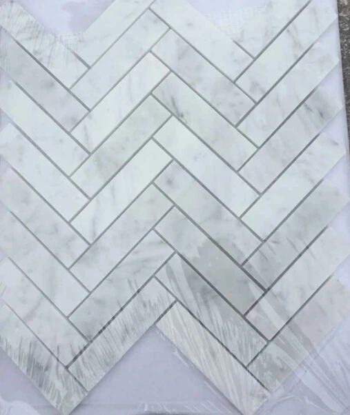 Espiga Parquet Suelo Carrara Blanco Premium Mármol Mosaico Patrón - Buy