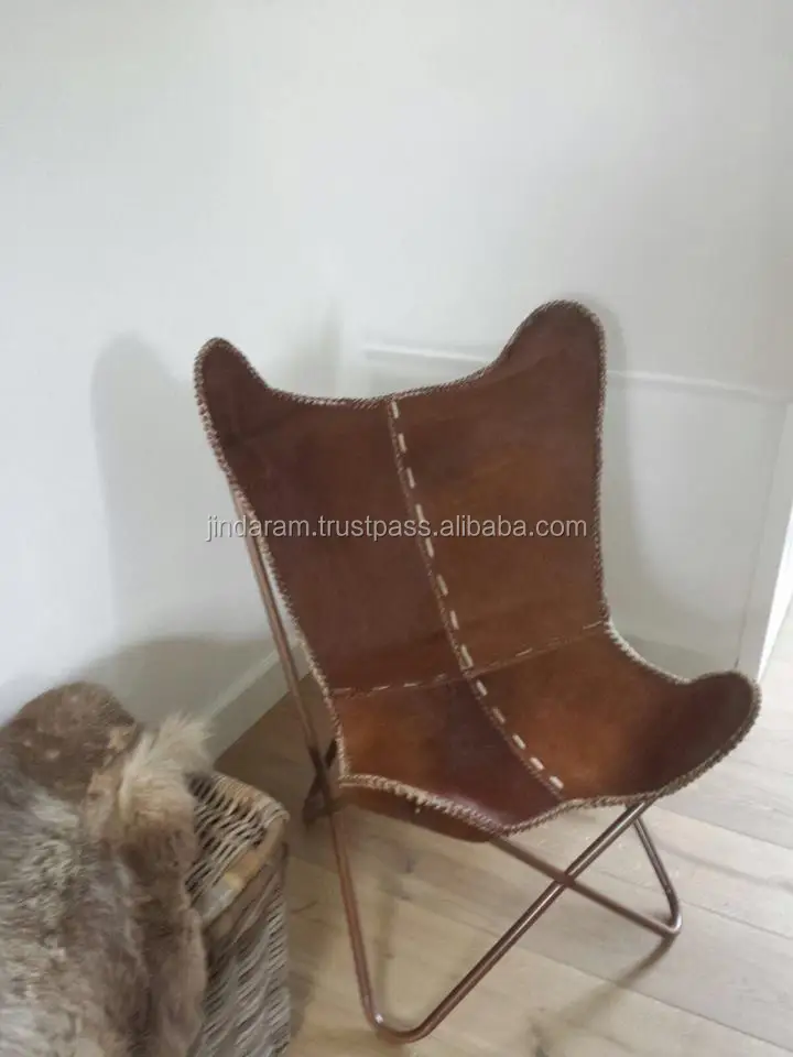 Cowhide Tan Brown Leather Butterfly Chair Buy Cowhide Tan Brown