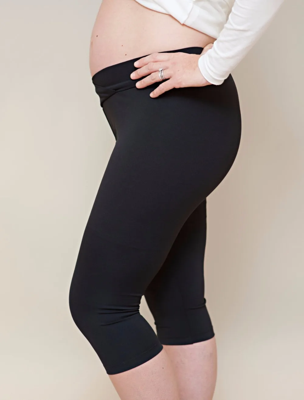 Black Leggings Maternity Tights Knee 