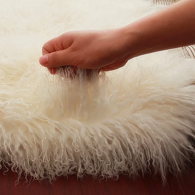 wholesale high quality cheap price white tibetan sheepskin rugs