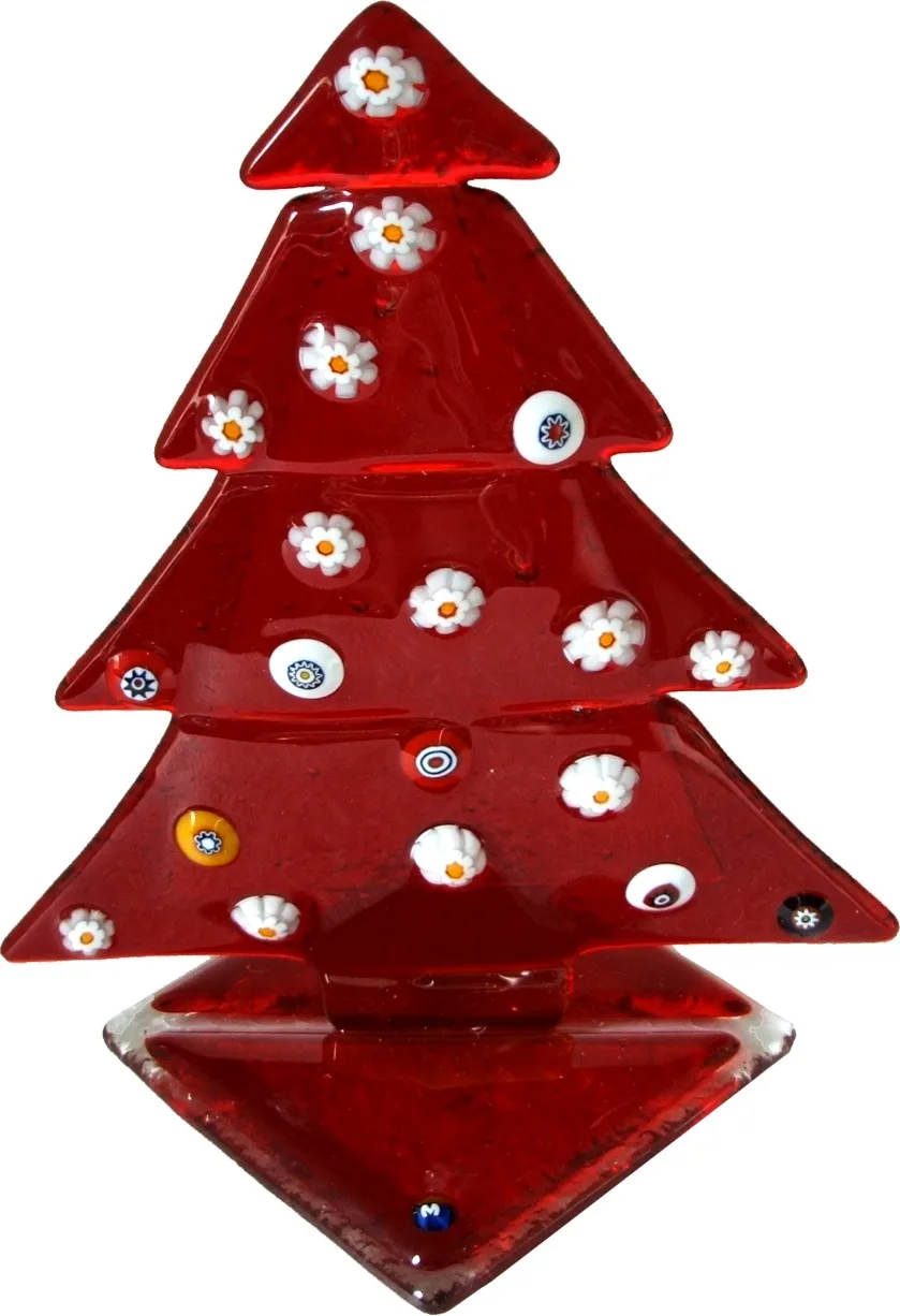 Red Christmas Tree Small Murano Gl With Murrina Red Christmas Tree Small Murano Gl With Murrina