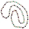 18kt Gold 925 Silver Diamond Ruby Blue Sapphire Chrysoprase Pearl Rope/Lariat Necklace Jewelry
