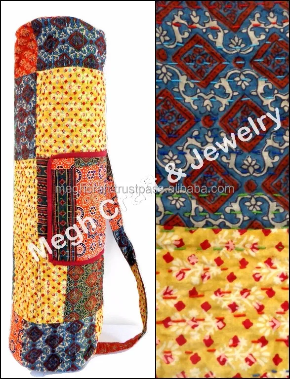 Wholesale Cotton Kantha Handmade Yoga Mat Designer Gymnastic Bagindian