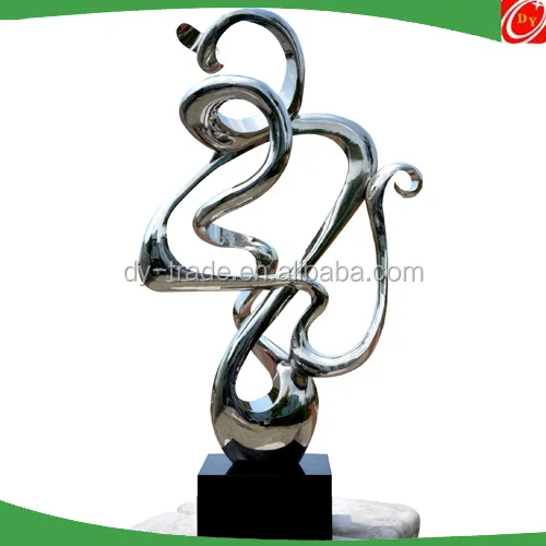Abstract Contemporary Polished Metal Sculpture