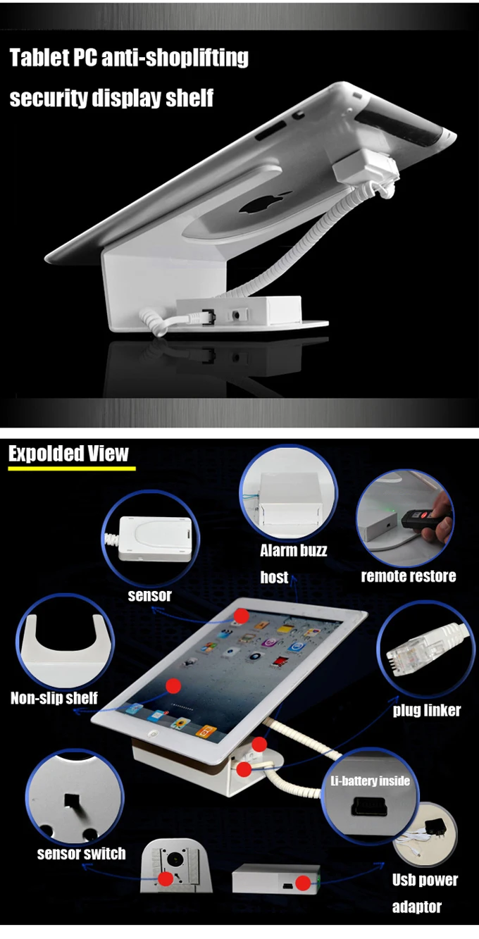 Tablet Pc Anti Theft Alarm Display Holder,Security Charging Alarm For