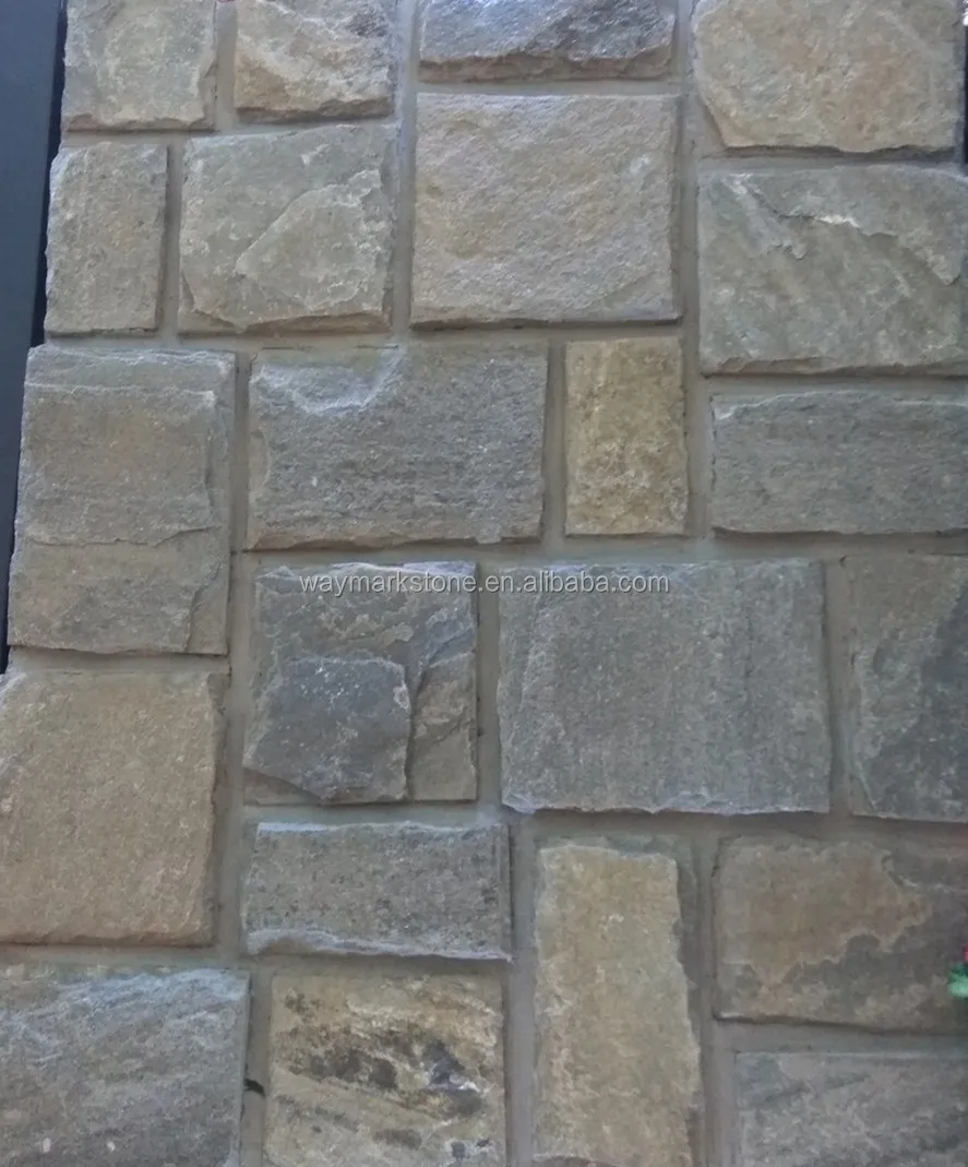 Natural Wall Stone Cladding Rectangular shape Loose Stone veneers WRSV