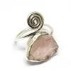 Bezel Setting !! Pink Rose Quartz Rough Gemstone Fancy Shape Ring, 925 Sterling Silver Jewelry Wholesale, Fine Silver Jewelry