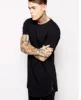 Elongated stylish t shirt with side and Side gold zippers Black Stylish Elongated Tee with Side Zipper