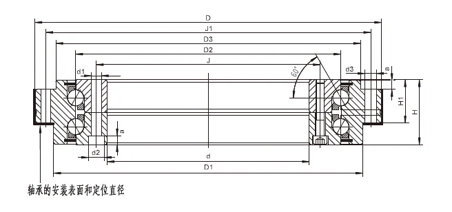 Rotary table bearing ZKLDF180 axial angular contact ball bearing