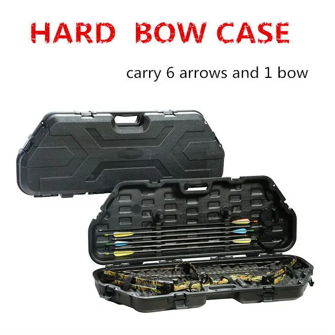 Junxing Black Hard Compound Bow Case For 1 Bow And 6 Arrows When Outdoor Shooting And Hunting
