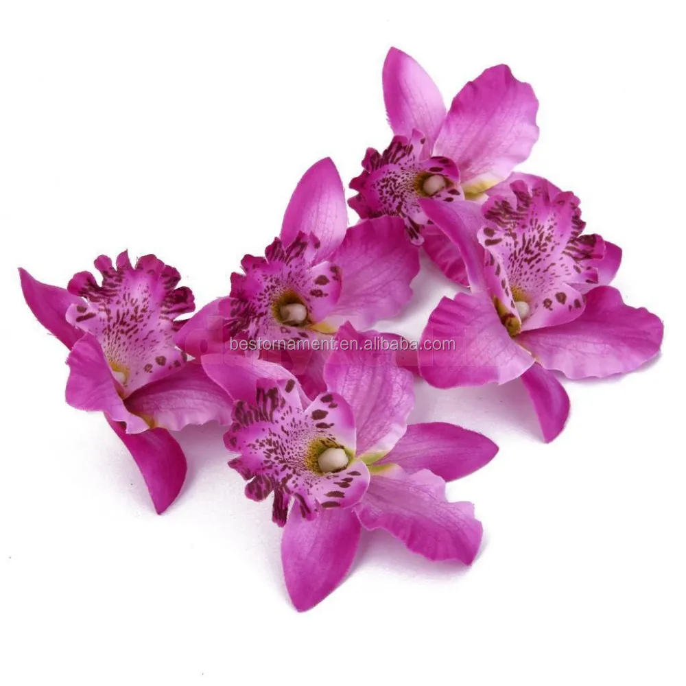 Purple Artificial Silk Orchid Dendrobium Flower Heads Hair Decor Buy