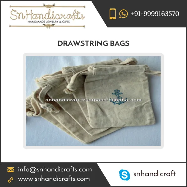 Beach Wedding Nautical Favors 10 Anchor Cotton Favor Bags Drawstring Pouch Small Linen