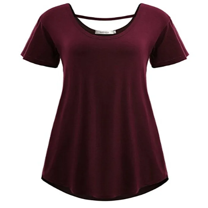 Pe91 Plain Tunic T-shirts Fashion Summer Tee Shirt Short Sleeve Plain ...