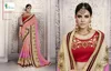 Embroided thread work gerogette sarees with heavy border - Wholesale sarees online India - Surat sarees online