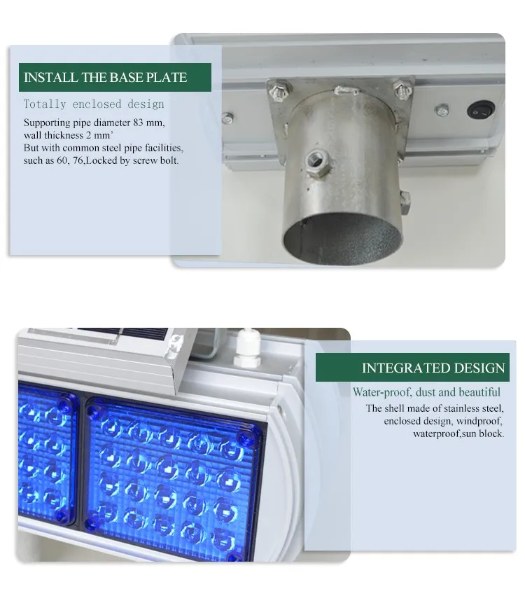 Solar Powered System Emergency Light Red Blue Blinker Solar Traffic Lights