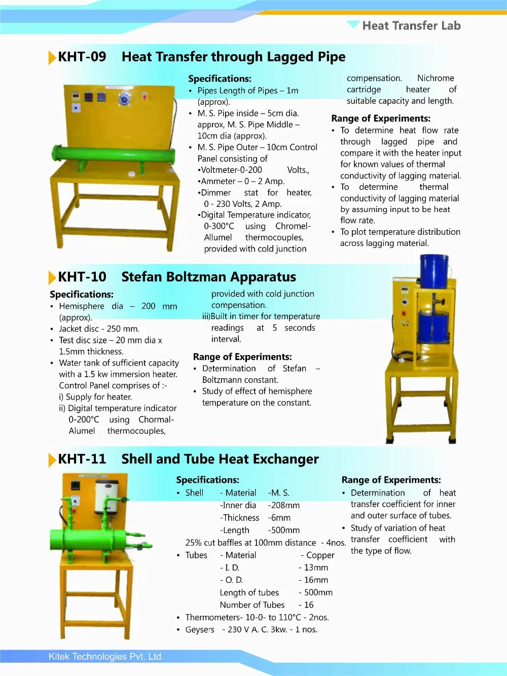 Heat Heat Transfer Laboratory Equipment Pipe Demostrator Engineering