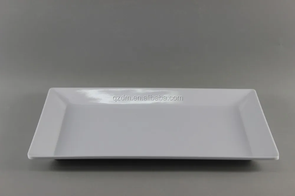 Blank White Melamine Rectangle Serving Tray For Buffet