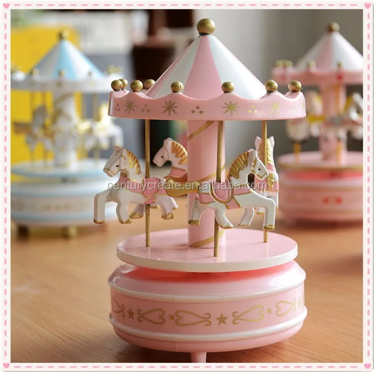 Traditional Classic Merry-go-round Christmas Wooden Music Box Gifts ...