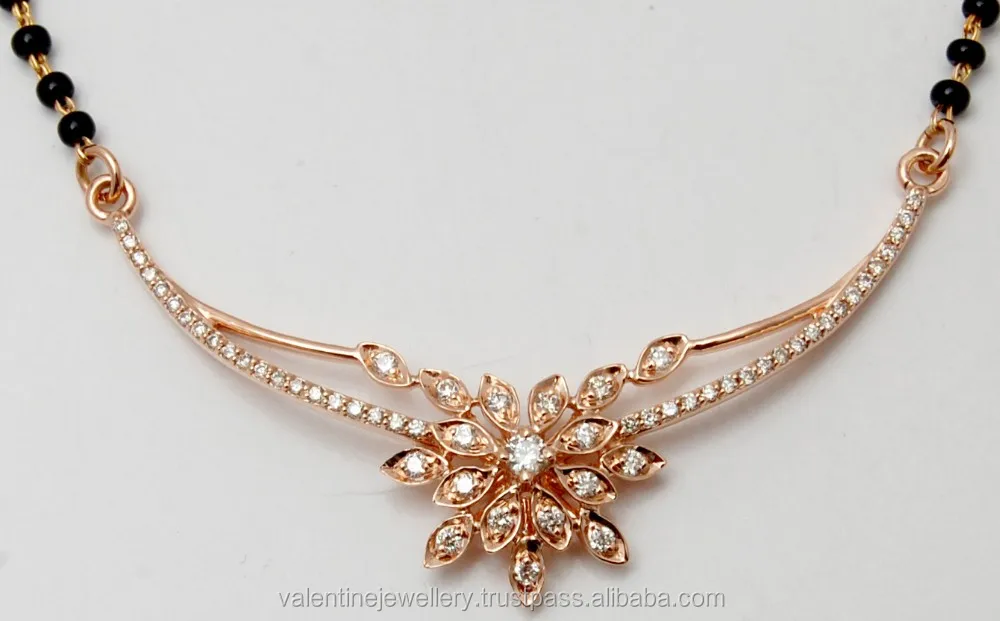 Light Diamond Pendant Style Mangalsutra For Indian Bride Light Diamond Pendant Style Mangalsutra
