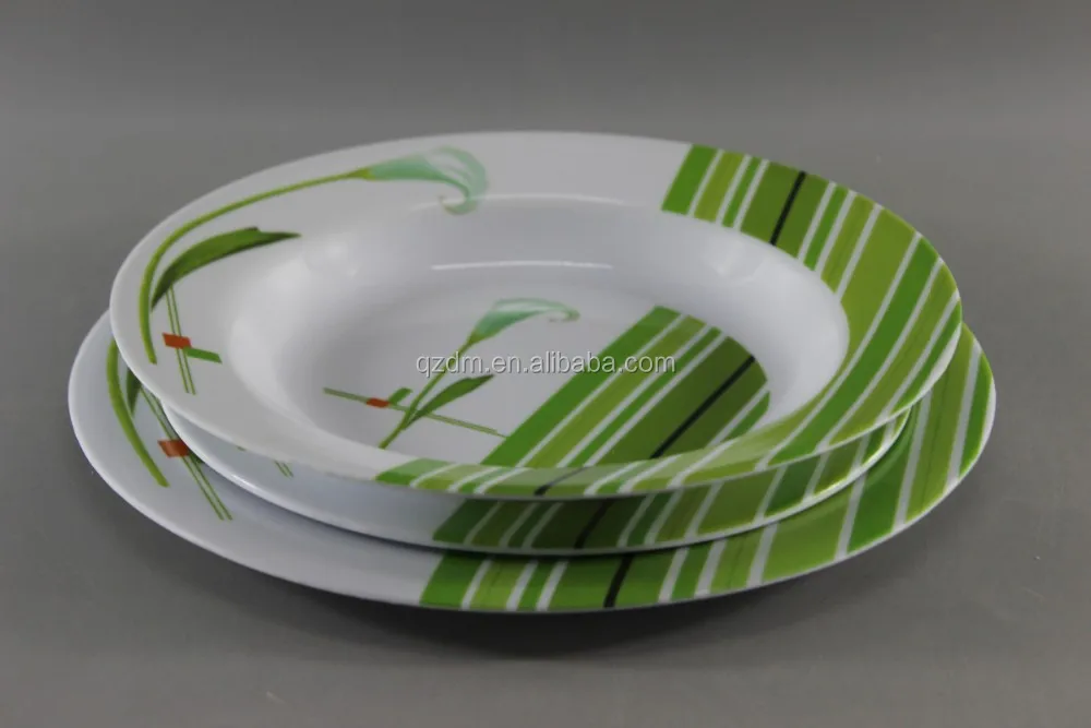 Set Of 3 Pieces Melamine Plate Set With White Box Package