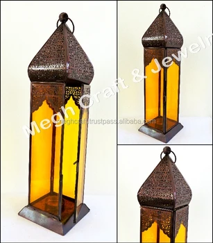 Wholesale Yellow Colored Moroccan Lantern Copper Lantern Wall