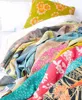 Indian Handmade cotton Vintage kantha quilts, Cotton Sari Kantha quilts vintage sari's running stitch Fabric patchwork