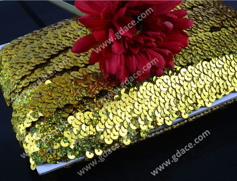 3 Rows Gold Sequin Trims For Dress China