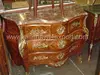 French Antique Louis XV Style Marble Top Commode Dresser Cabinet Chest Bombe Chest of Drawers