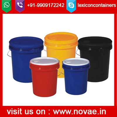 black plastic bucket